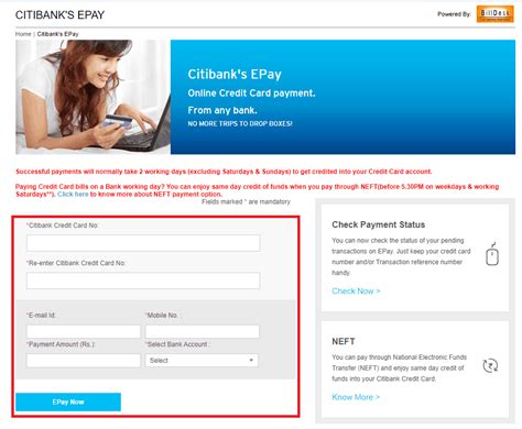 Citibank Credit Card Payment Online Billdesk