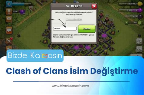 Clash of clans da isim değiştirme