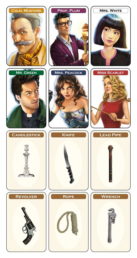 Clue Game Cards Printable
