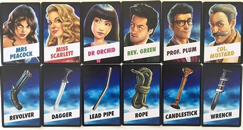 Cluedo Board Game Cards