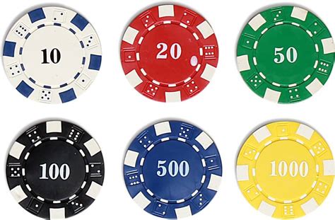 Colored Poker Chips With Numbers