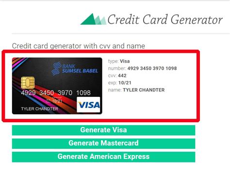 Credit Card Numbers Generator