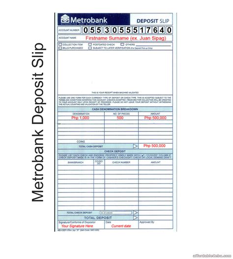 Deposit Slip Example Metrobank