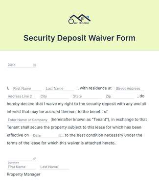 Deposit Waiver Form