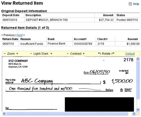 Deposited Item Returned Return Item Ref