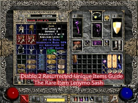 Diablo 2 Resurrected Items List