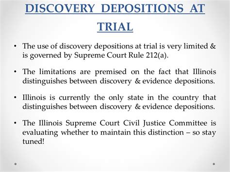 Difference Between Discovery Deposition And Evidence Deposition Illinois
