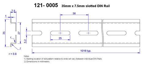 Din Rail Slot Dimensions