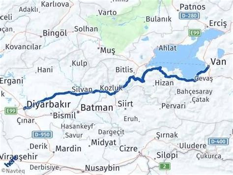 Diyarbakır erbil kaç km