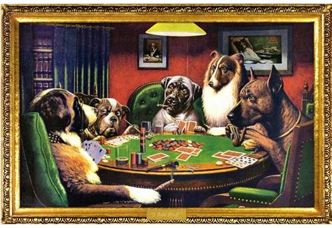 Dogs Smoking Cigars Playing Poker