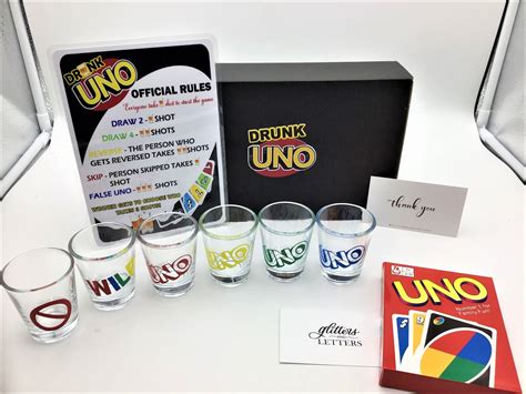 Drunk Uno With Shot Glasses