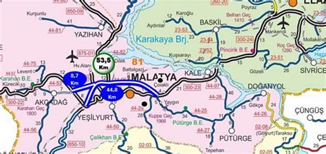 Elazığ kuzey çevre yolu haritası