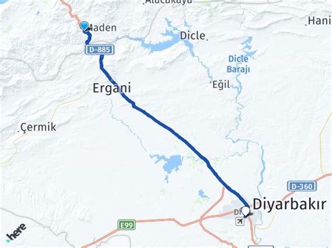 Elazığ maden arası kaç km
