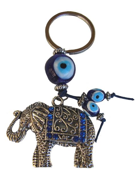 Elephant Evil Eye Keychain