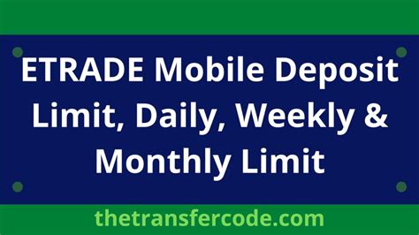 Etrade Mobile Deposit Limit