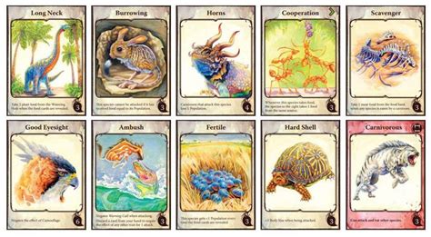 Evolution card game cards