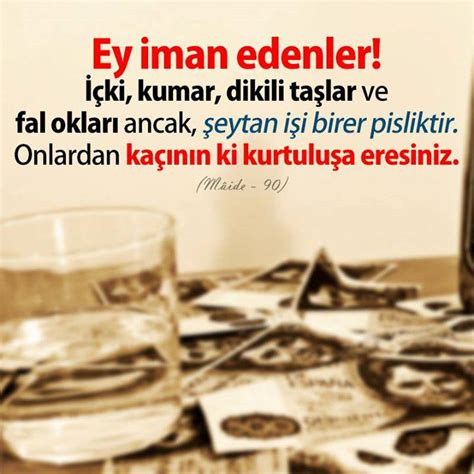 Ey Iman Edenler Içki Kumar Dikili Taşlar Ve Fal Okları