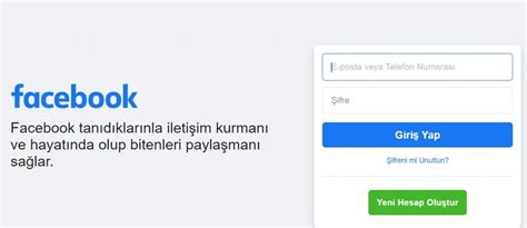 Facebook a giriş yap