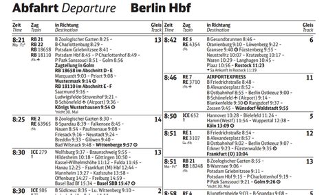 Fahrplan Db Berlin Hbf