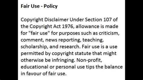 Fair Use Policy Uk