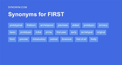 First Time Synonym