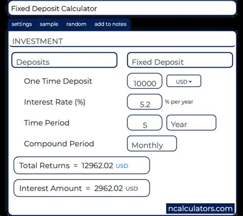 Fixed Deposit Amount Calculator
