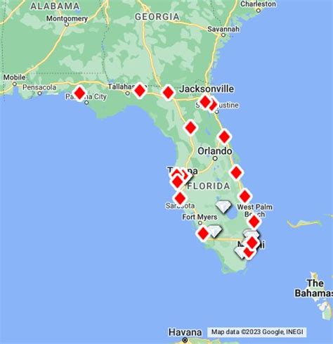 Florida Poker Rooms Map