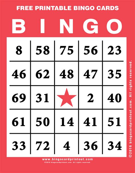 Free Bingo Card Download