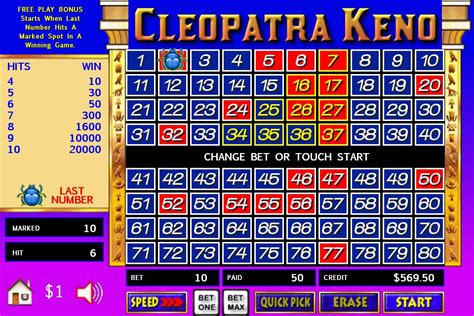 Free Cleopatra Keno No Download