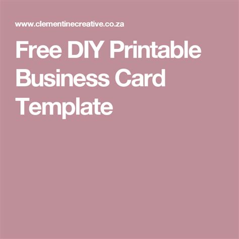 Free Diy Printable Business Cards