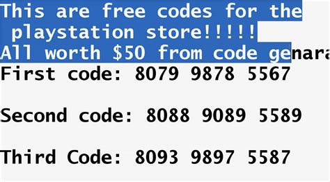 Free Psn Card Codes List