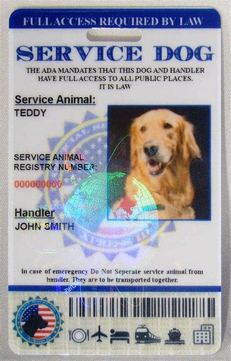 Free Service Dog Id Card