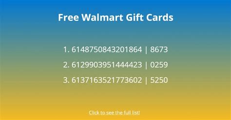 Free Walmart Gift Card Codes