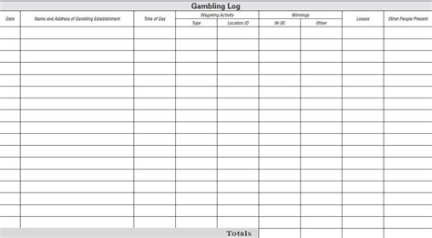 Gambling Wins And Losses Spreadsheet