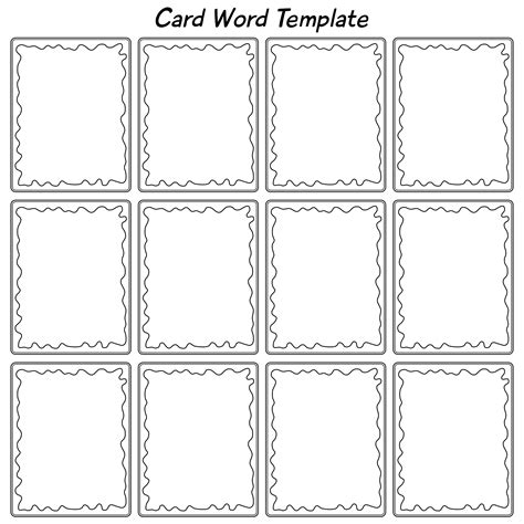 Game Card Template For Word