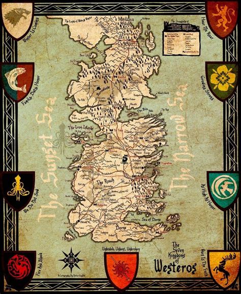 Game of Thrones Westeros krallığının xəritəsi