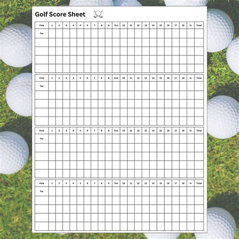 Golf Score Sheets For Tournaments