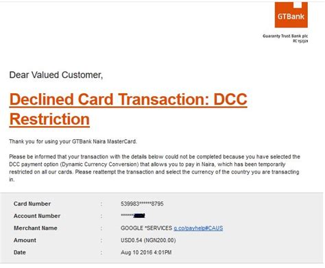 Google Play Card Declined