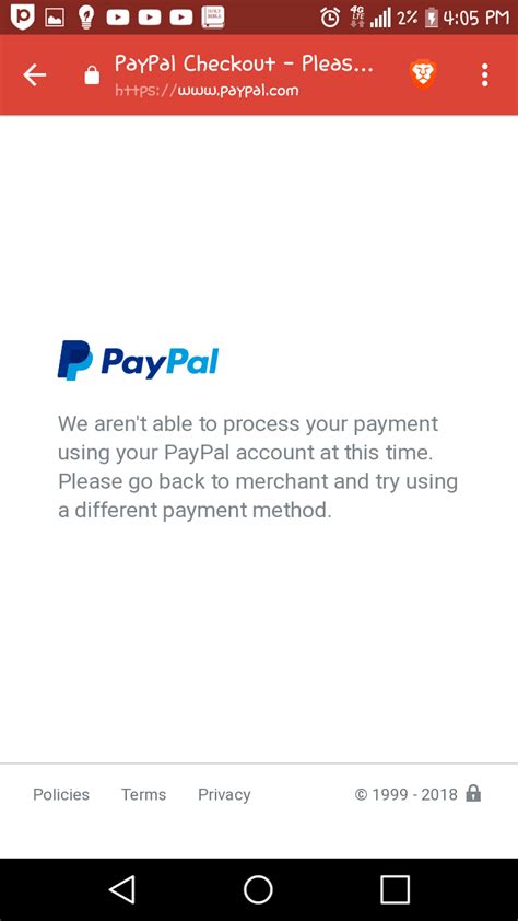 Google Play Payment Declined Paypal