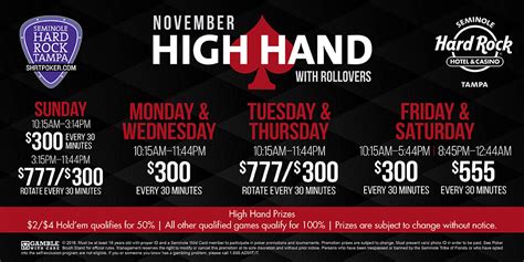 Hard Rock Tampa Poker Promotions