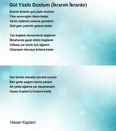 Hasan kaplani şiirleri