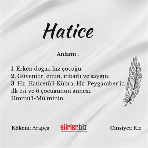 Hatice isminin anlamı ne