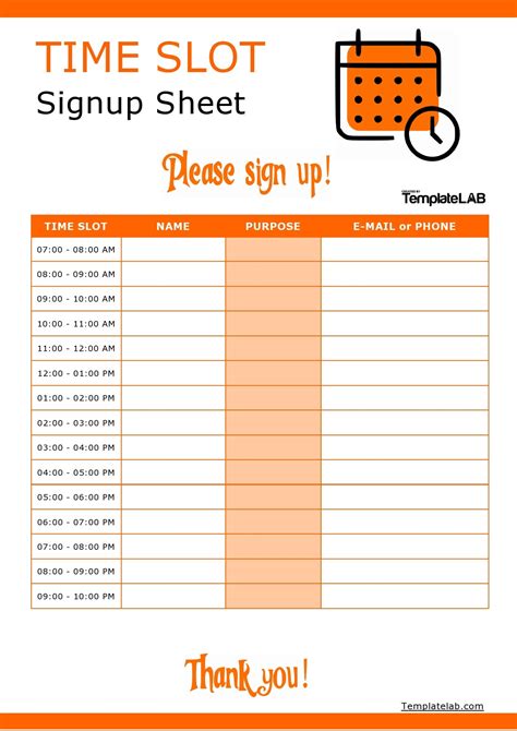 How To Create A Sign Up Sheet With Time Slots