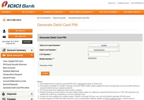 How To Generate Credit Card Pin Online Icici