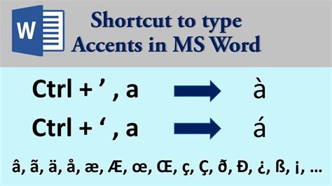 How To Get Accents On Word