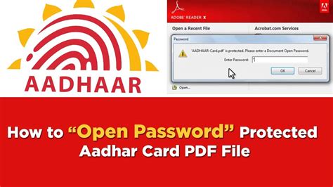How To Open Password Protected Aadhar Pdf