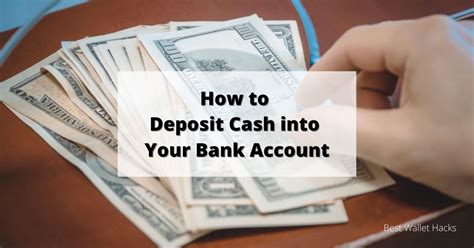 How To Put Cash Into Bank Account