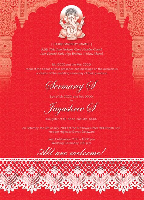 Indian Wedding Card Template Free