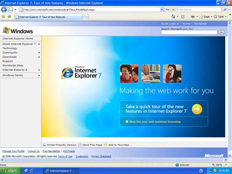 Internet explorer 7 free download for windows xp