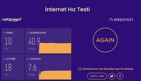 Internet hızı ölçme vodafone